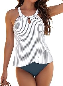 Женский танкини купальник с высокой горловиной Blooming Jelly, ретро двухъярусный купальный костюм для пляжа 2025 года 11300097