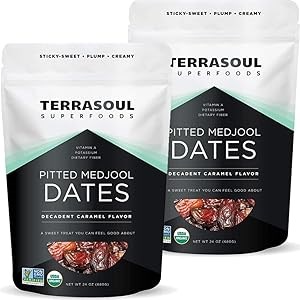 Terrasoul Superfoods Органические безглютеновые финики Меджул без косточек, 1,36 кг (набор из 2 упаковок), кошерный продукт 11284591