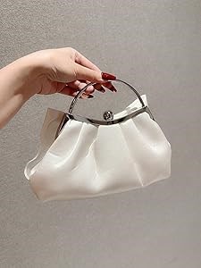 Verdusa Женская вечерняя клатч-сумочка с бантом и рюшами, размер 13х25х3 см, с цепочкой и замком-целованием 11286213