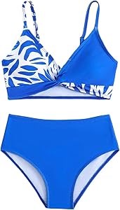 Молодежный цветочный купальник Milumia из двух частей с узкими бретельками, 82% полиэстер 11298481