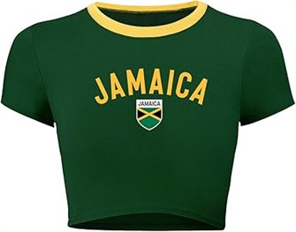 Укороченная женская футболка GORGLITTER Brazil в стиле Y2K с коротким рукавом и графическим принтом, 90% полиэстер 11252425