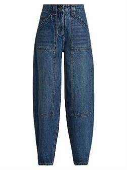 Джинсы из денима Balloon с высокой талией Co, 100% хлопок, скрытая молния и пуговичная застежка 11023960