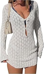 Лёгкое, дышащее пляжное платье Gorglitter с длинным рукавом и вырезами для женщин 11274417