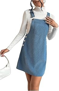 Короткий сарафан из вельвета от Milumia с карманами и пуговицами и регулируемыми бретелями 11305025