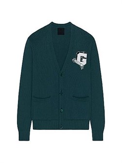 Кардиган Givenchy College из 100% хлопка с длинными рукавами и V-образным вырезом 11025563