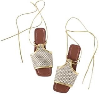 Женские сандалии Gorglitter с плетеными шнурками и открытым носком, идеальные для пляжа и летнего отдыха 11310394