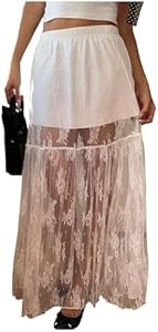 Летняя ажурная макси-юбка Verdusa для полных женщин с высоким поясом и расклешенным подолом 11291133