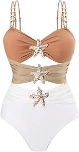 Слитный купальник Floerns для женщин больших размеров с цветными блоками и вырезами — комфортный и стильный 11259032