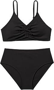 Детский купальник Milumia с V-образным вырезом и тонкими бретелями, идеальный для пляжа 11309039