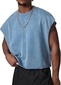 Мужская свободная футболка Verdusa с круглым вырезом и дроп-рукавами, летний топ-пуловер для активного отдыха 11290841