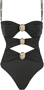 Женский слитный купальник Floerns с колорблоком, вырезом и утягивающим эффектом 11244657