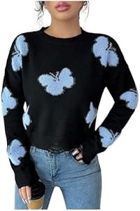 Летний вязаный свитер оверсайз с рваным дизайном для женщин от Verdusa 11303085