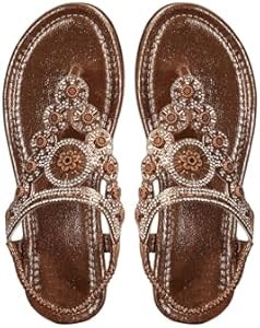 Элегантные женские шлепанцы Gorglitter с цветочным дизайном и стразами, T-образный ремешок 11280918