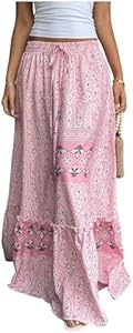 Бохо макси-юбка Milumia с графическим принтом и рюшами, низкая посадка, идеальна для отдыха 11311619