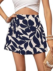 Юбка-шорты Milumia с цветочным принтом и завышенной талией, свободного кроя, для девушек 11301493