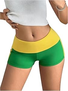 Женские разноцветные микро-шорты Verdusa с эластичной низкой талией для активных тренировок 11265262