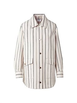 Akris punto Striped Denim Cotton Boyfriend Jacket 11018677