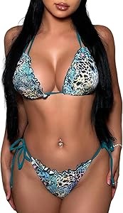 Раздельный купальник Verdusa с леопардовым принтом и воланами, высокая талия, завязка 11282194