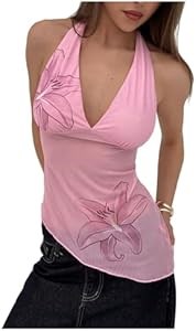 Женская асимметричная блуза с цветочным принтом и открытой спиной, Milumia 11295419