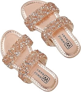 Детские блестящие сандалии Gorglitter с открытым носком, удобные для пляжа и отдыха 11284854