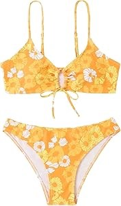 Двухпредметный женский купальник бикини с цветочным принтом и спагетти-бретелями от Soly Hux 11303774