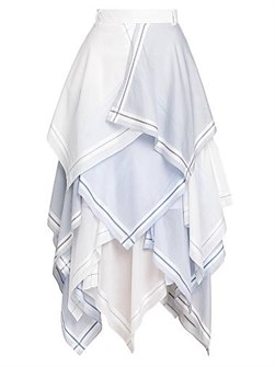 Лёгкая хлопковая юбка Moschino с фланцами и поясом 11024369