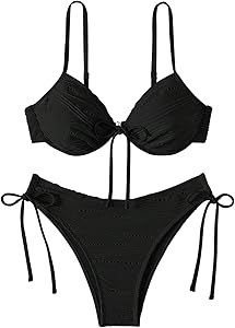 Бикини с бретельками и узлом на груди от SweatyRocks, с подкладкой, 2 предмета 11305415