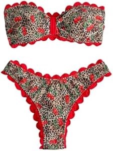 Женский комплект Gorglitter: бюстгальтер-бандо и плавки с леопардовым принтом, от S до XL 11312409