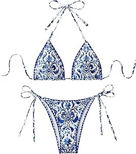 Женский купальник Milumia с цветочным принтом, двухкомпонентный, треугольной формы, на завязках, с вырезом на спине 11300826