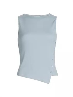 Reformation Хлопковая безрукавка Hudson с рельефной текстурой и боковым разрезом, 97% хлопка 10043133