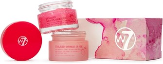 W7 Набор для ухода за губами: клубничный скраб и ночная маска, увлажняет и восстанавливает, 2 шт. 11287285