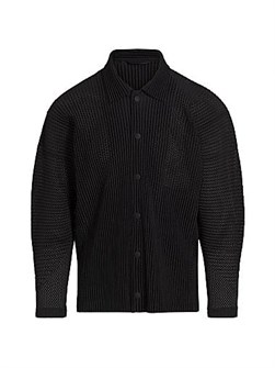 Куртка из сетки Homme Plisse Issey Miyake с отложным воротником и длинными рукавами на пуговицах 11024901