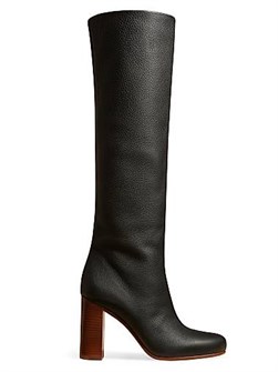 Ботфорты Khaite Willow из кожи с каблуком 90 мм и заостренным носком 11019265