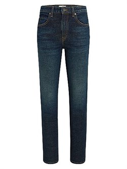 Джинсы прямого кроя Khaite Viv с высокой талией, из 98% хлопка, с пятью карманами 11010071