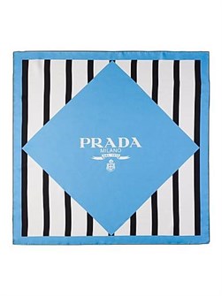 Prada Шелковый квадратный шелковый шарф 90x90 см с геометрическим узором и логотипом 11020226