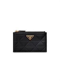 Prada Изящный кожаный карточный держатель с геометрическим узором из треугольников, 5 карманов, 100% телячья кожа 11025230