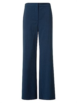 Брюки Akris punto Marlon из смеси новой шерсти с тонкой полоской и поясом 11030554