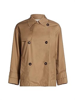 Двубортный дождевик Zeno от Max Mara с отложным воротником и длинными рукавами 11027421