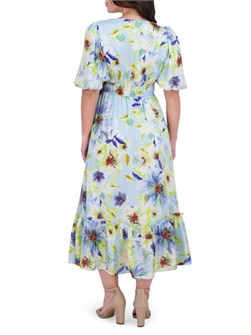 Миди-платье A-Line с цветочным принтом из шифона Kensie, облегающее, с короткими рукавами 11027024
