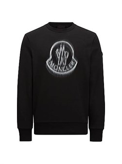 Длинный рукав Moncler с водоотталкивающим логотипом из 100% хлопка, идеален для повседневной носки 11030046