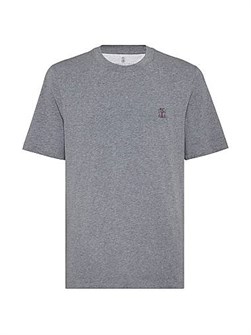 Футболка Brunello Cucinelli из хлопка с круглым вырезом и стандартным кроем, сделано в Италии 11016429