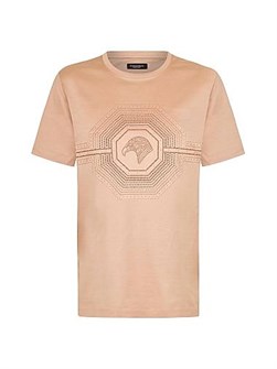 Футболка Stefano Ricci из 100% хлопка с круглым вырезом, короткими рукавами и отделкой в виде орлиной головы, Италия 11020616