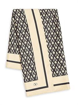 Valentino Garavani Шелковый шарф с принтом Toute La V, 100% шелк, 90 x 90 см, только сухая чистка 11030163