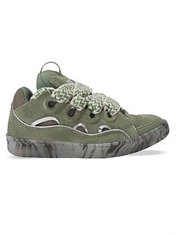 Lanvin Кожаные кроссовки Curb с мраморной подошвой и двойной шнуровкой для стильного комфорта 11015719