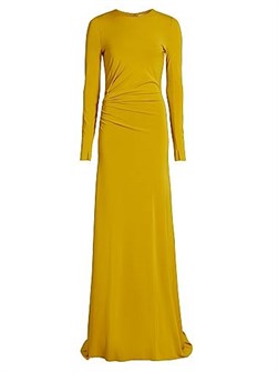 Платье A-силуэта из стрейч-джерси с длинными рукавами и вырезом на грудь, Jason Wu 11019858