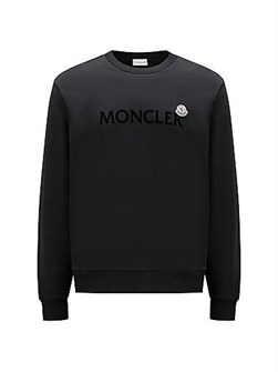 Худи Moncler из хлопкового флиса с длинными рукавами, круглым вырезом и логотипом-принтом 11016533