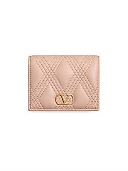 Valentino Garavani Кошелек Quiltie 67 из нубуковой кожи с пятью слотами для карт и отделением для монет 11012513