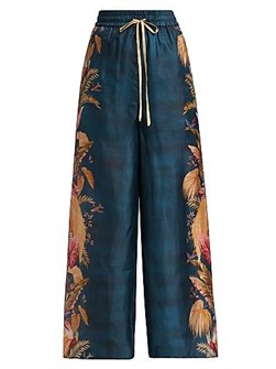 Шёлковые свободные брюки Ascension от Zimmermann с высокой талией и боковыми карманами 11008349