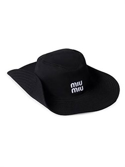 Miu Miu Ковбойская шляпа из 100% хлопка Drill с вышитым логотипом и подкладкой из фейлла 11013434