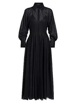 Макси-платье Virginia из хлопка от Brandon Maxwell с длинными рукавами и шёлковым подкладом 11026150